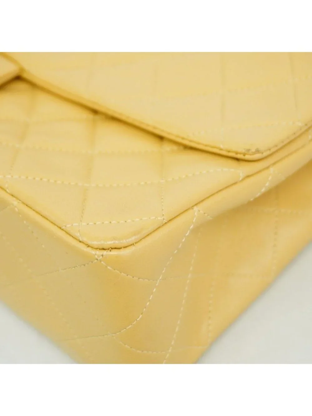 Chanel Shoulder Bag Quilted Lambskin Beige Gold